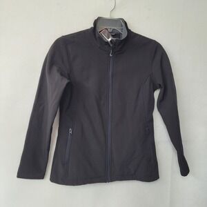 33000ft‎ Black Softshell Jacket Womens Small Full Zip Lightweight Fleece Lined